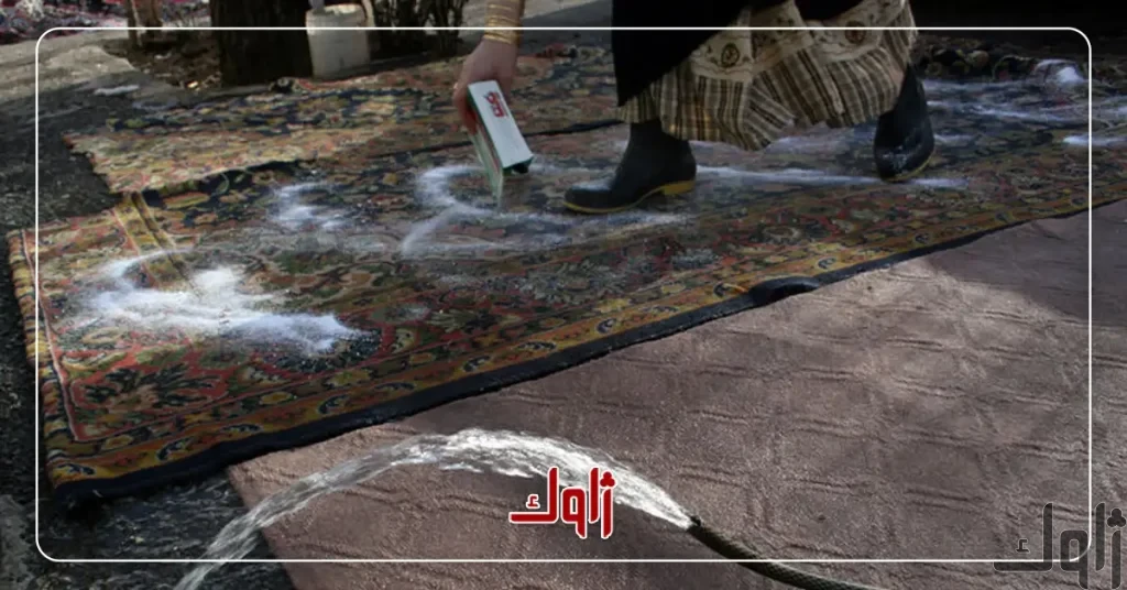 شستشوی فرش در خانه باعث هدررفت آب می‌شود